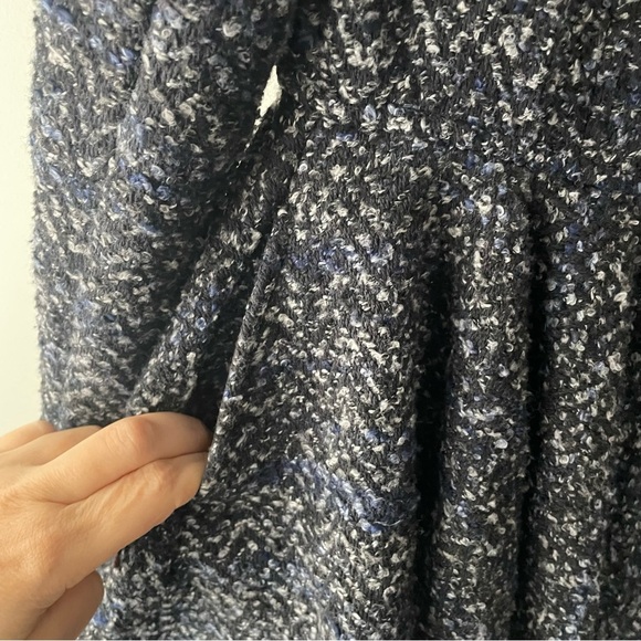 Free People Patricia Peplum Tweed Double Breasted Coat Blue Size 8 - Picture 6 of 9